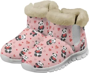 Womens Snow Boots White Sole Booties Short Ankle Boots Mid Calf Winter Boots Wide Width Slip On Boots Warm Shoes