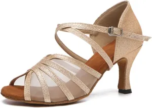 Women's Stylish Open Toe Ballroom Latin Tango Rumba Party Wedding Practice Dance Shoes