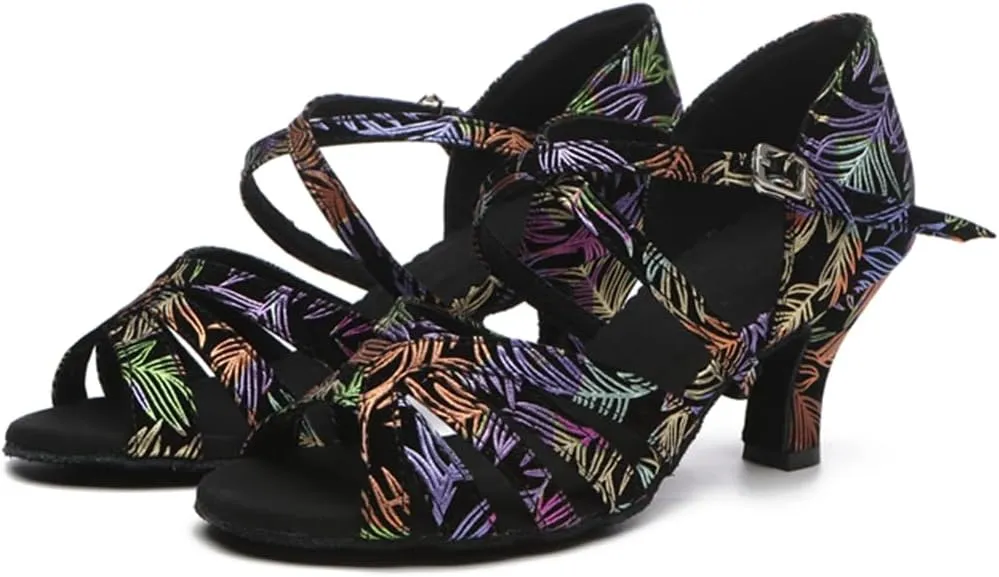 Women's Stylish Open Toe Ballroom Latin Tango Rumba Party Wedding Practice Dance Shoes