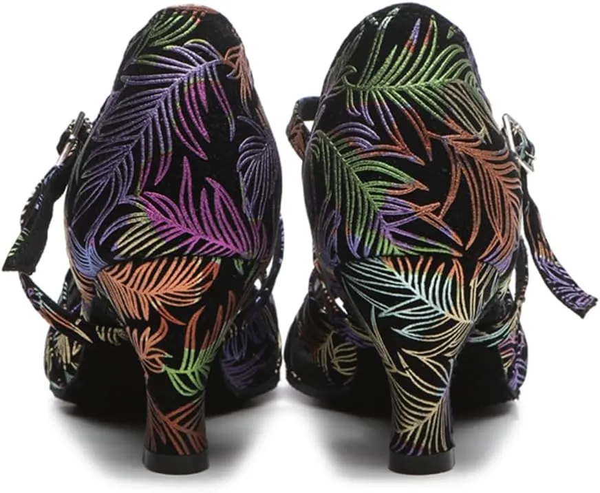Women's Stylish Open Toe Ballroom Latin Tango Rumba Party Wedding Practice Dance Shoes