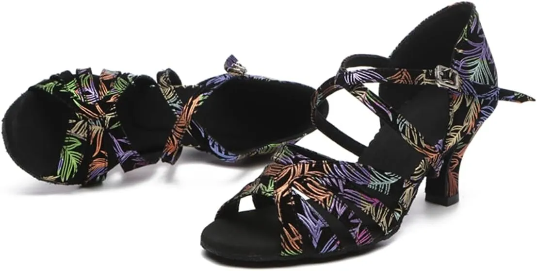 Women's Stylish Open Toe Ballroom Latin Tango Rumba Party Wedding Practice Dance Shoes