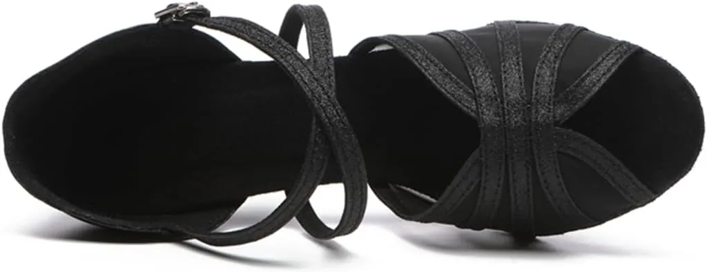 Women's Stylish Open Toe Ballroom Latin Tango Rumba Party Wedding Practice Dance Shoes