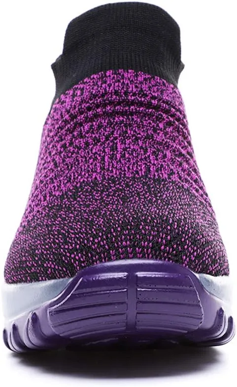 Women's Walking Shoes Breathable Mesh Sneakers Slip On Lightweight Work Shoes Knit Nurse Shoes Air Cushion Gym Modern Dance Shoes