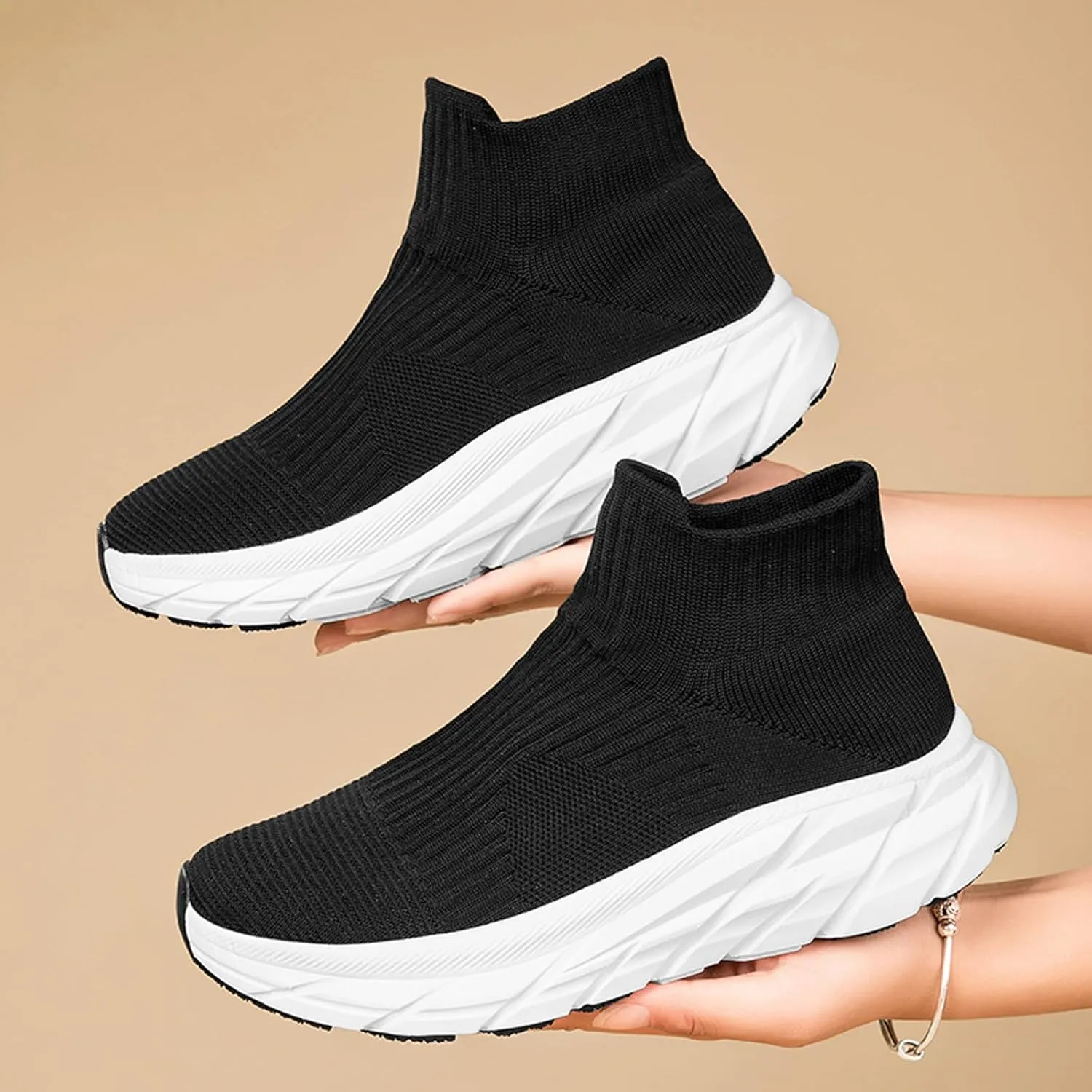 Womens Walking Shoes Mens Breathable Knit Slip On Sneakers Fur Lined Lining Winter Shoes for Women Work Gym Trainers Stylish Shoes
