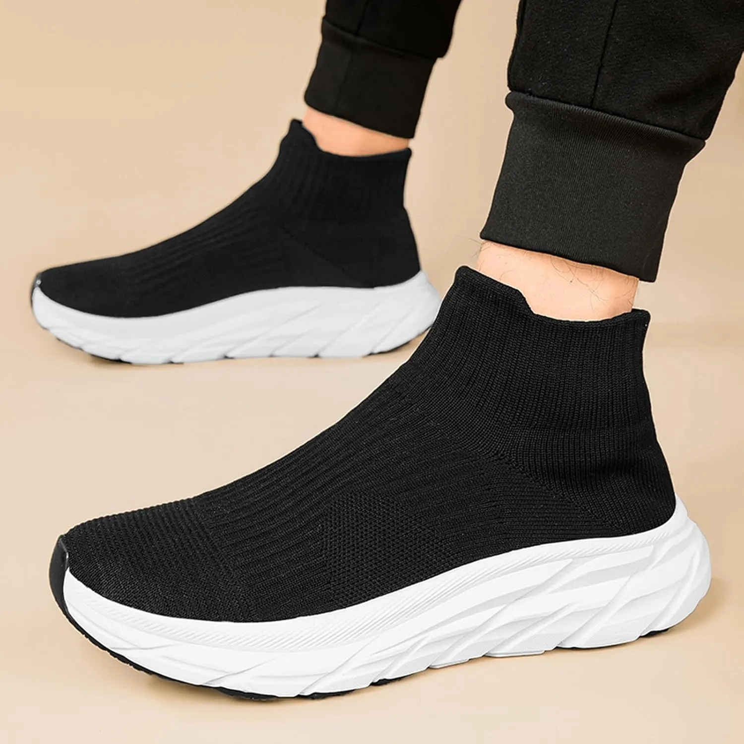 Womens Walking Shoes Mens Breathable Knit Slip On Sneakers Fur Lined Lining Winter Shoes for Women Work Gym Trainers Stylish Shoes