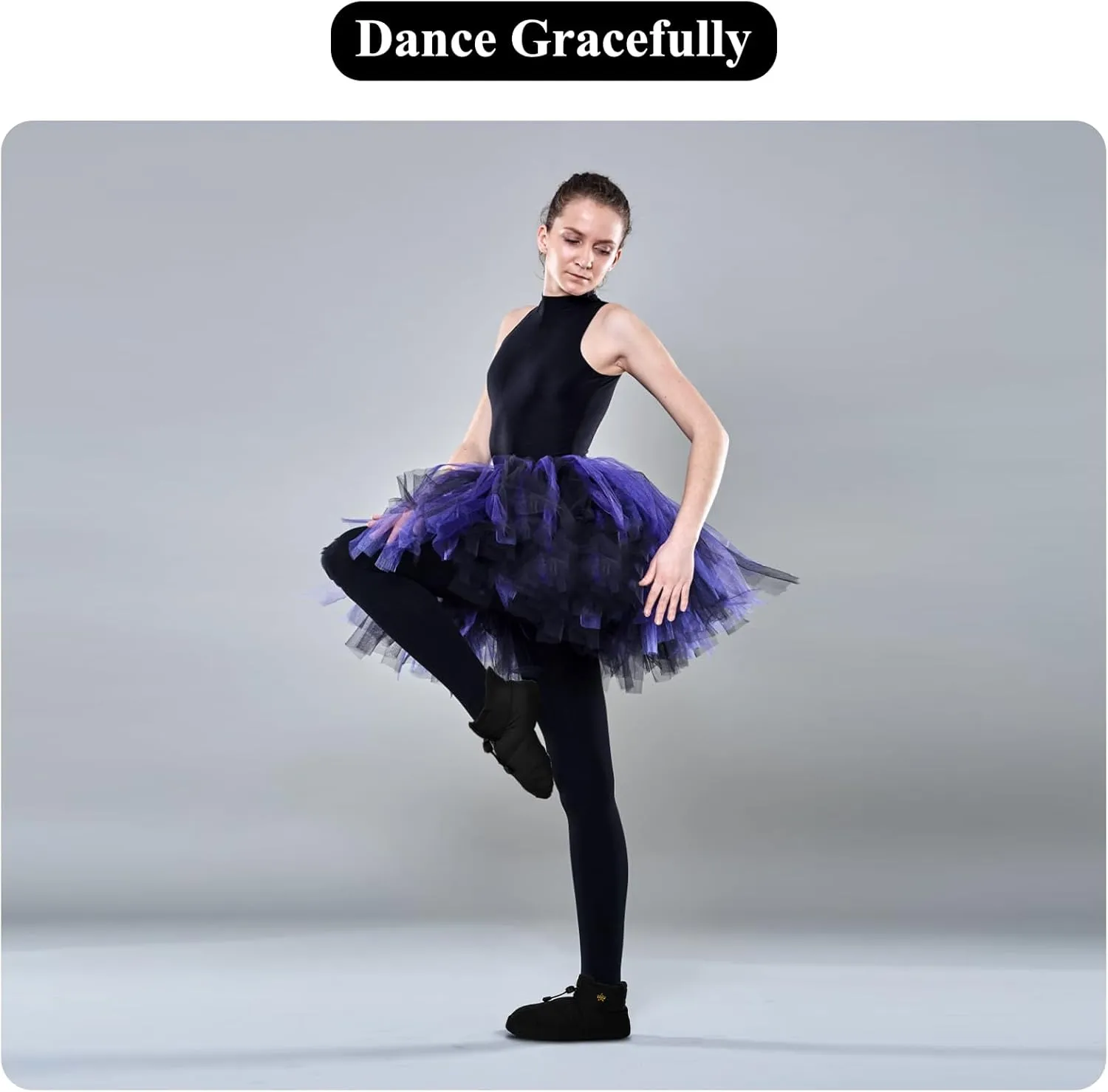Women's Warm Up Bootie Dance Shoe, Girl's Ballet Dance Boot Slipper, Comfortable Insulated Slip-On Shoes for Ballet Jazz Dancer, Filling-in Duck Down