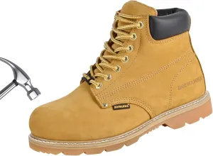 Work Boots for Men, Steel Toe, Leather, Oil, Slip and Heat Resistant Heavy Duty Wide Industrial & Construction Safety Boots, US 7.5