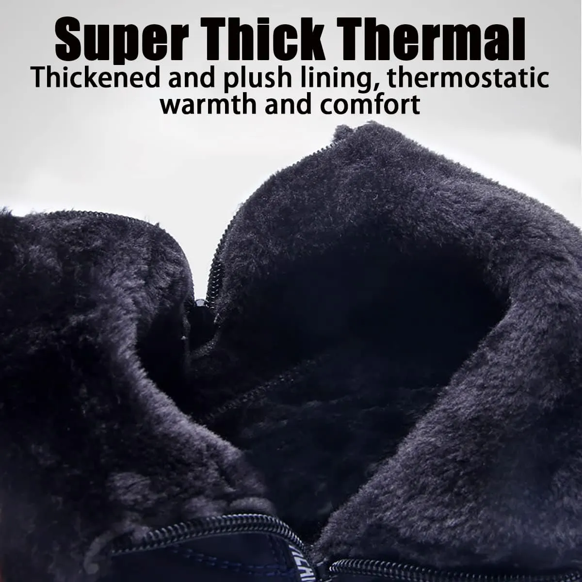 XIRUJNFD Men's Waterproof Warm Cotton Zipper Snow Ankle Boots, Snow Boots for Men, Waterproof Ankle Boots for Men