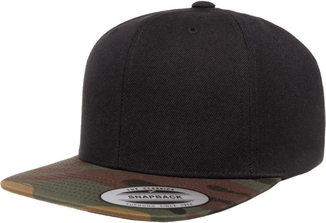 YP Classics 6089 Premium Wool-Blended 6 Panel High Profile Flat Bill Snapback Cap | Bulk Packs Available