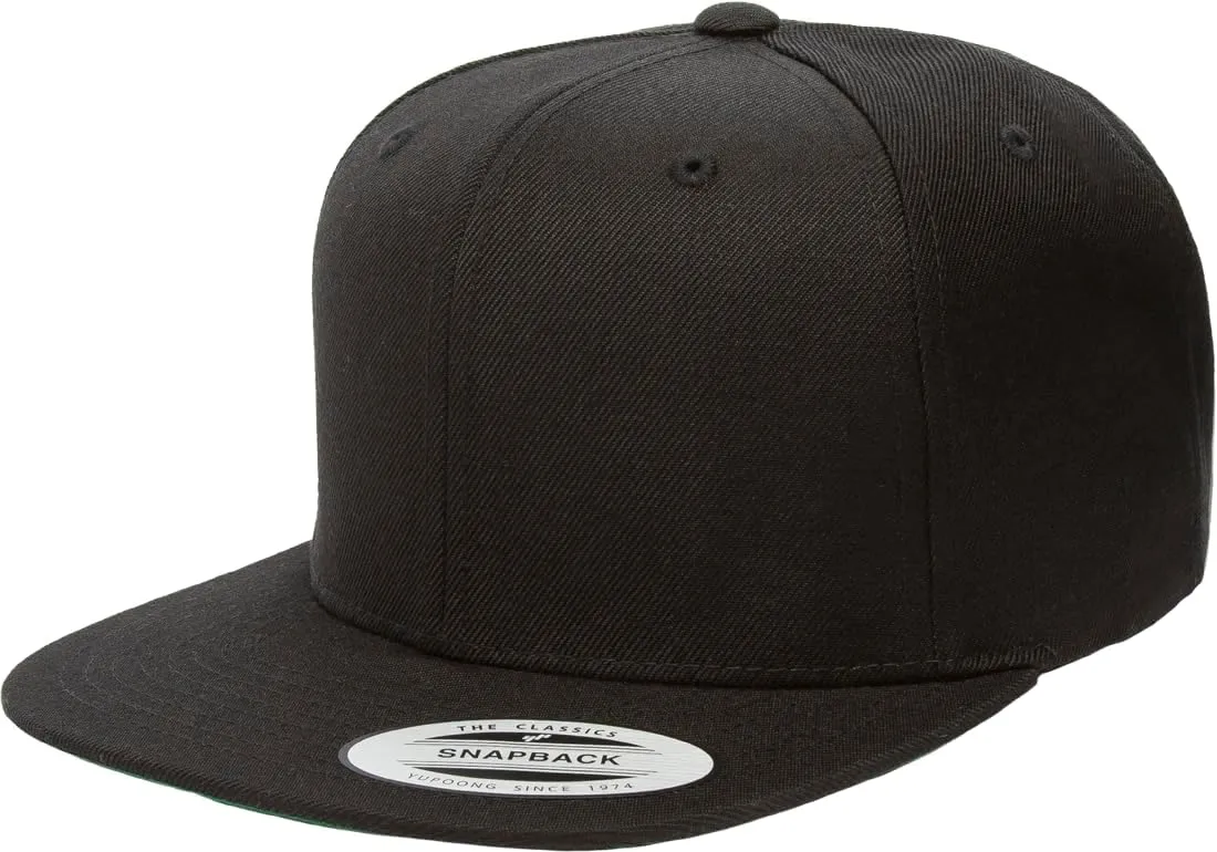 YP Classics 6089 Premium Wool-Blended 6 Panel High Profile Flat Bill Snapback Cap | Bulk Packs Available