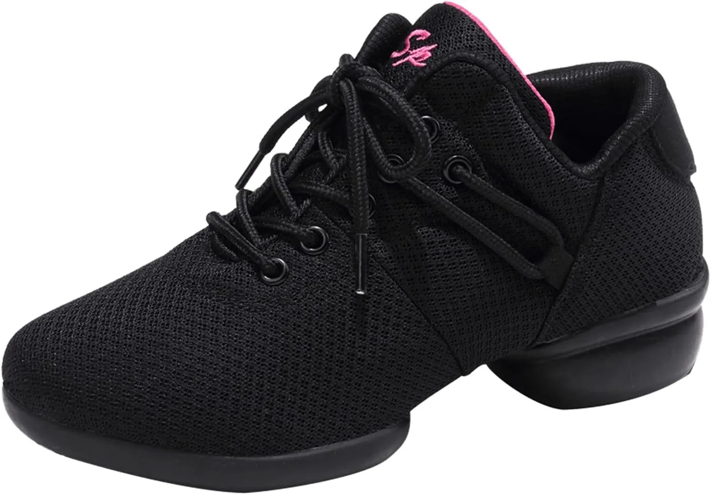 YUKTOPA Womens Dance Sneakers Jazz Shoes Lace-up Walking Shoes Lightweight Breathable Lady Platform Shoes