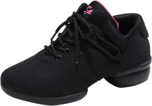 YUKTOPA Womens Dance Sneakers Jazz Shoes Lace-up Walking Shoes Lightweight Breathable Lady Platform Shoes